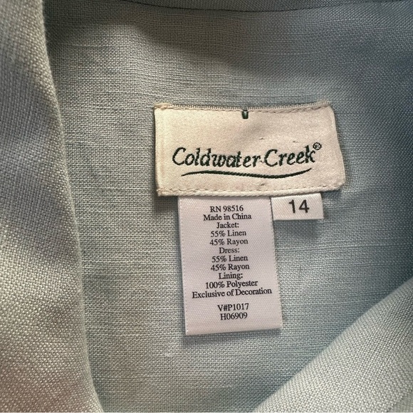 Coldwater Creek Shirt Light Blue Embroidery Blouse Mother of Pearl Buttons Sz 14 - Picture 8 of 8